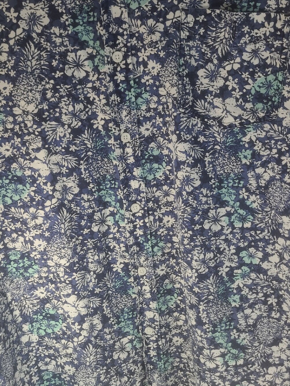 Lee Navy and White Floral Button-Up Shirt